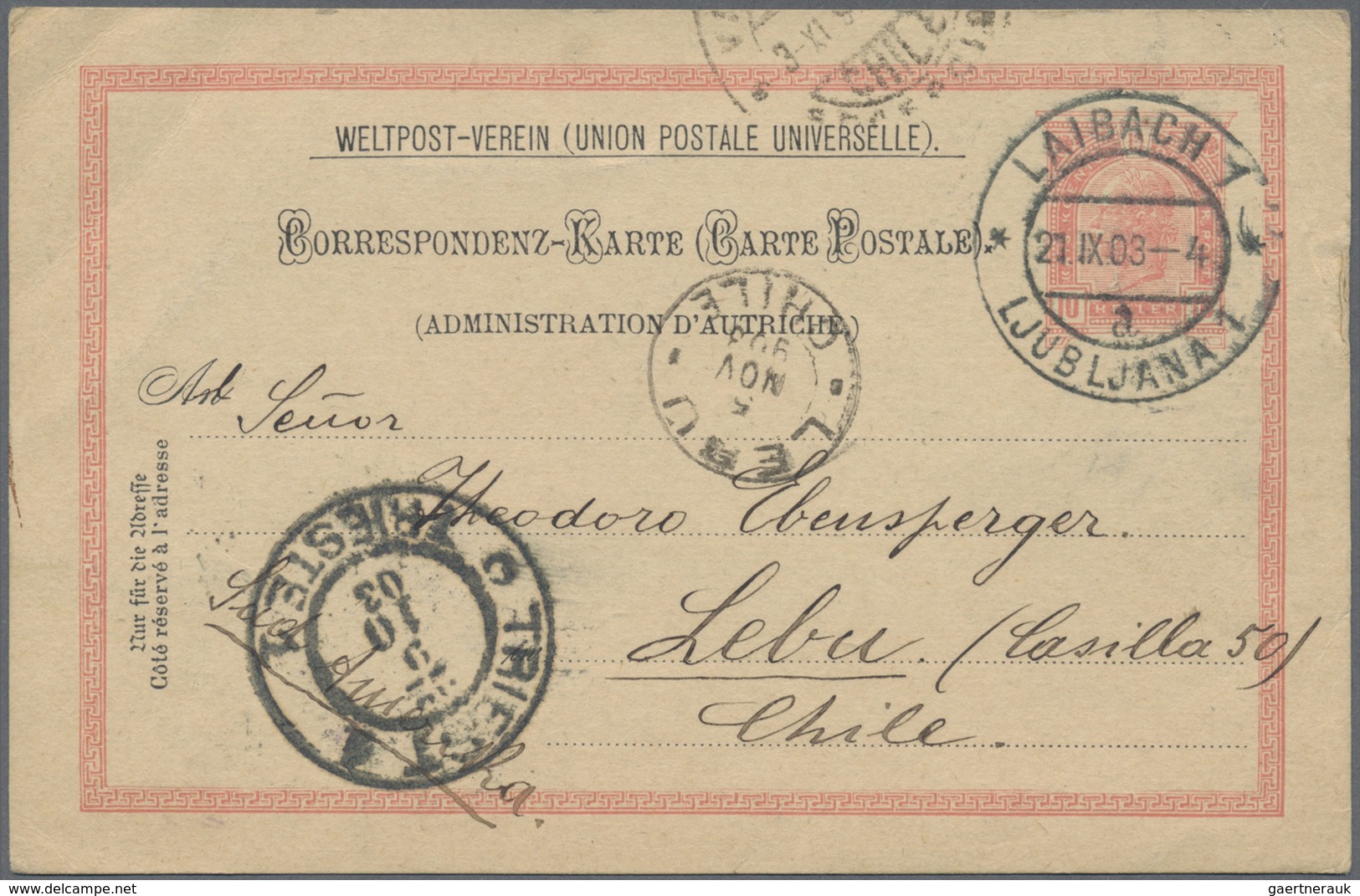 Br/GA Chile: 1903/1990, Incoming Mail, Collection Of More Than 160 Entires, Which All Have Been Sent To Ch - Chili