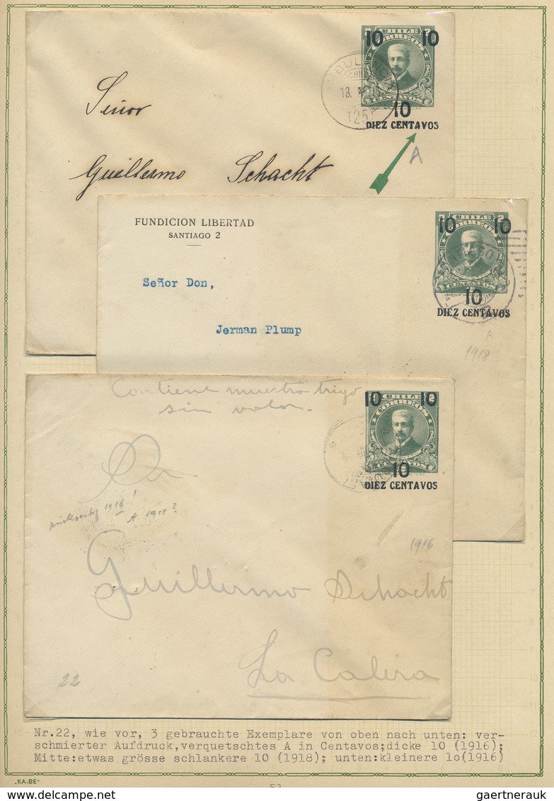 GA Chile - Ganzsachen: 1873/1925, Collection Of Postal Stationery In Two Albums, Mint And Used Througho - Chile