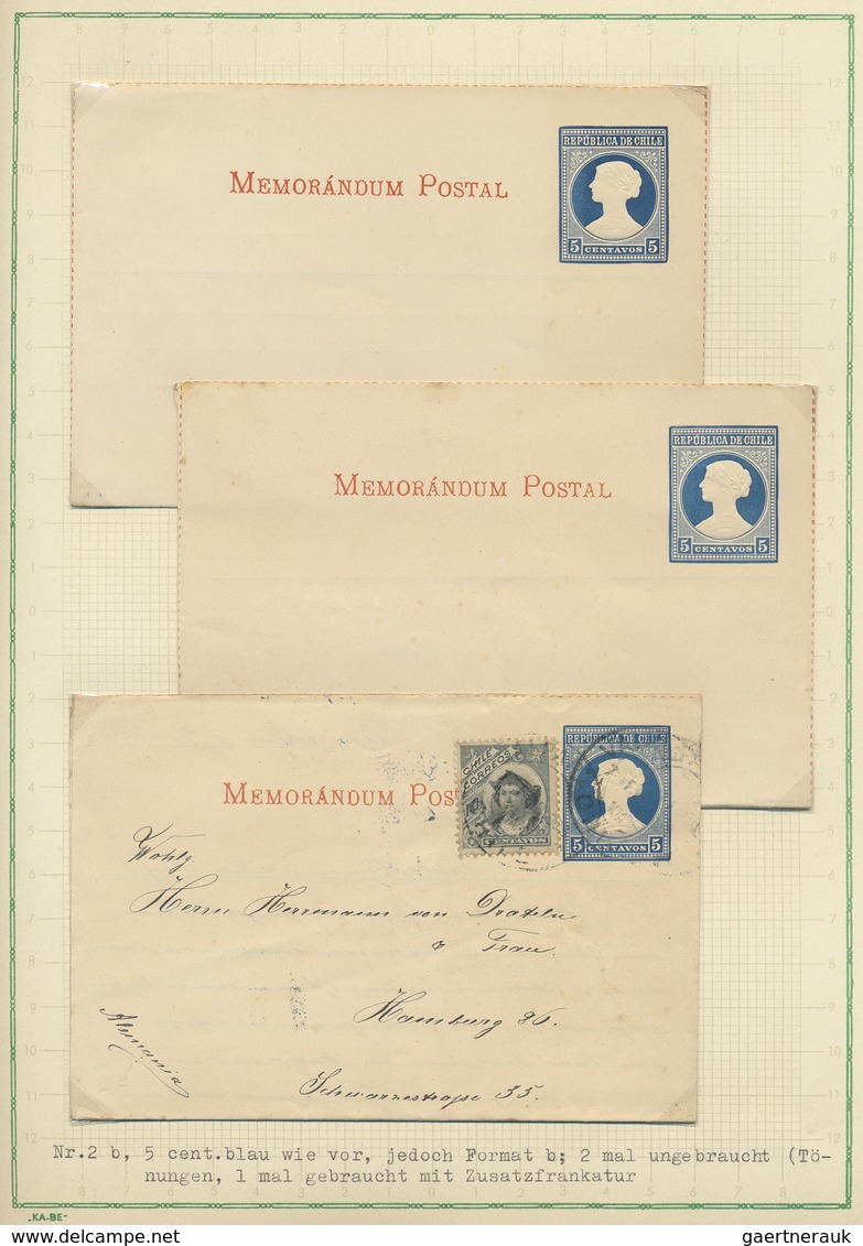 GA Chile - Ganzsachen: 1873/1925, collection of postal stationery in two albums, mint and used througho