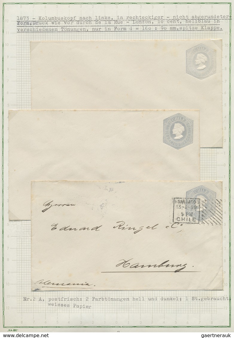 GA Chile - Ganzsachen: 1873/1925, collection of postal stationery in two albums, mint and used througho