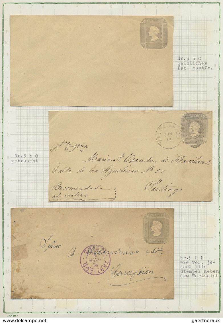 GA Chile - Ganzsachen: 1873/1925, collection of postal stationery in two albums, mint and used througho