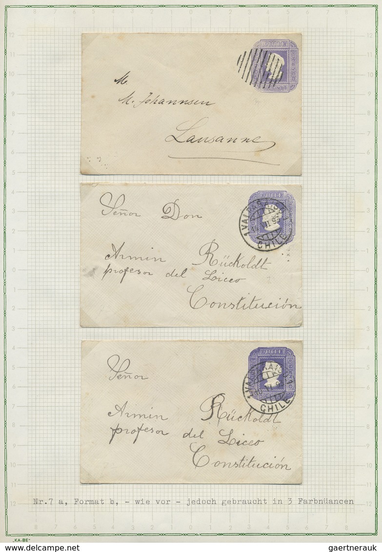 GA Chile - Ganzsachen: 1873/1925, collection of postal stationery in two albums, mint and used througho