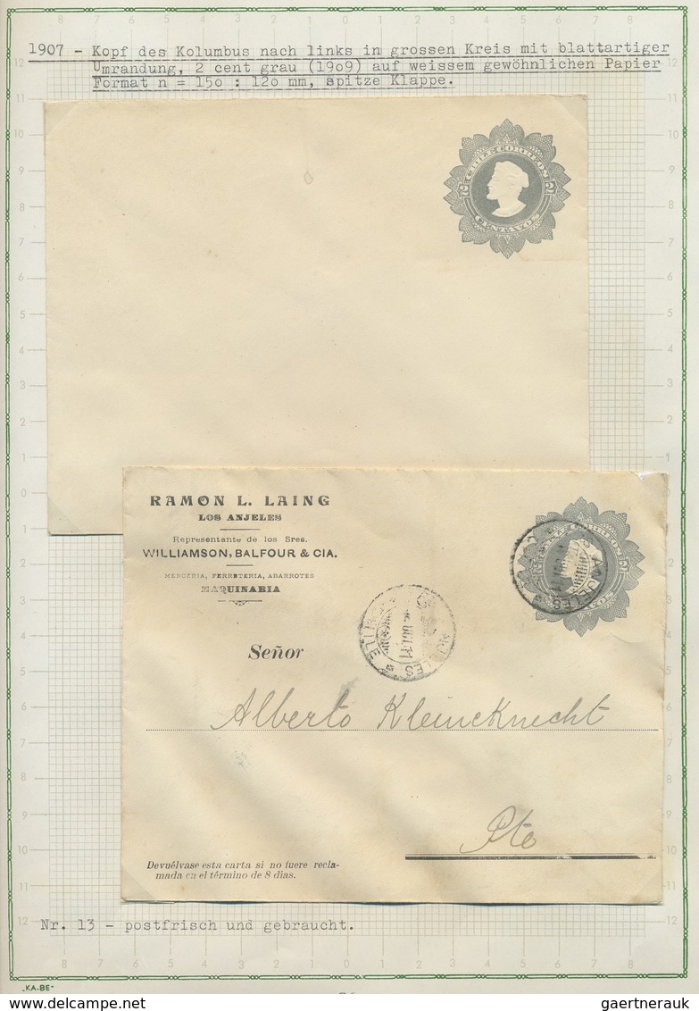 GA Chile - Ganzsachen: 1873/1925, collection of postal stationery in two albums, mint and used througho