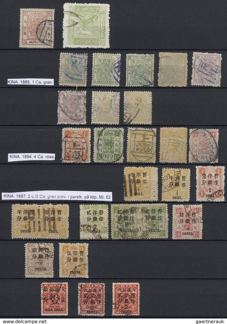 O/*/**/(*)/Br China: 1878/1960 (ca.), Mainly Used Collection/assortment On Stocksheets, Main Value Imperial China - Autres & Non Classés