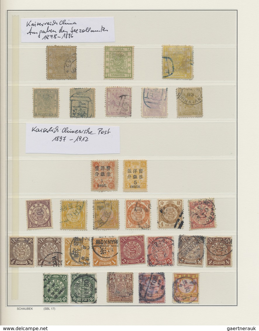 */(*)/O China: 1878/1949, Mint And Used Collection On Schaubek Hingeless Pages In Schaubek Binder Inc. Large - Autres & Non Classés