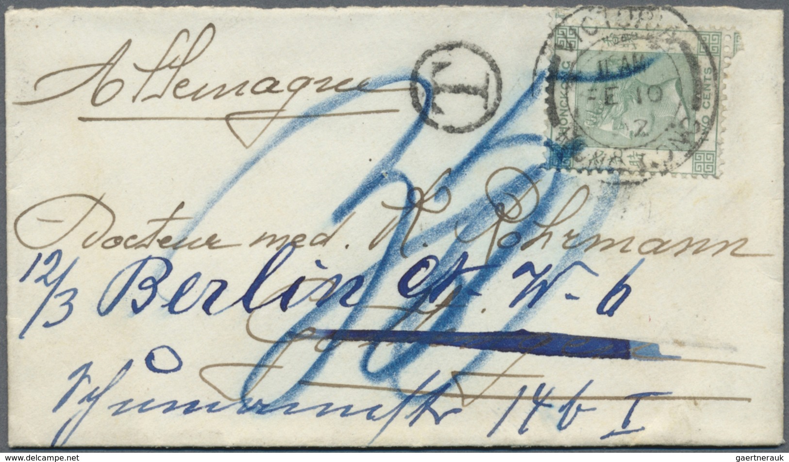 /Br/O China: 1898/1923 (ca.), Used Ppc (7) And HK Name Card Size Envelope Marked "T" Used To Germany, Shan - Autres & Non Classés