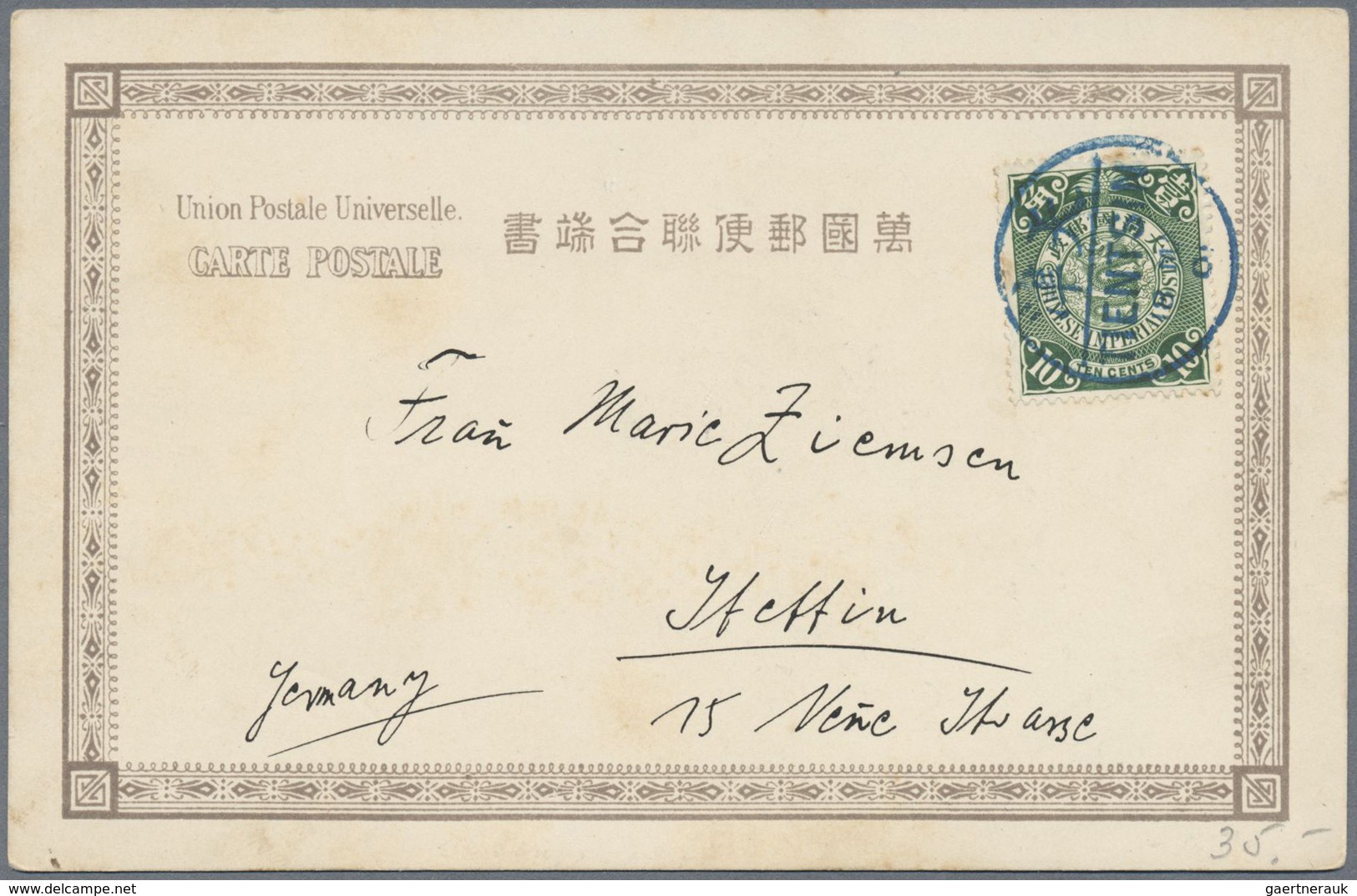 Br/ China: 1898/1912, Coiling Dragons On Covers (5), Ppc (5) Used To Germany Or China Inland; Also 1912 - Autres & Non Classés