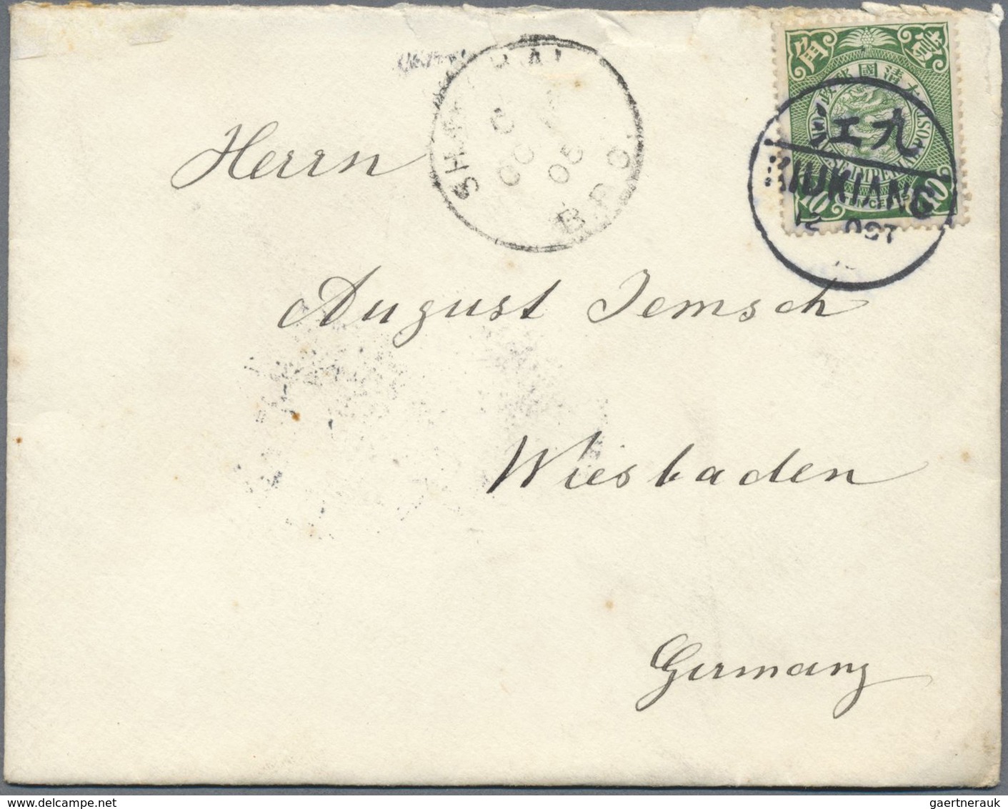 Br/ China: 1898/1912, coiling dragons on covers (5), ppc (5) used to Germany or China inland; also 1912