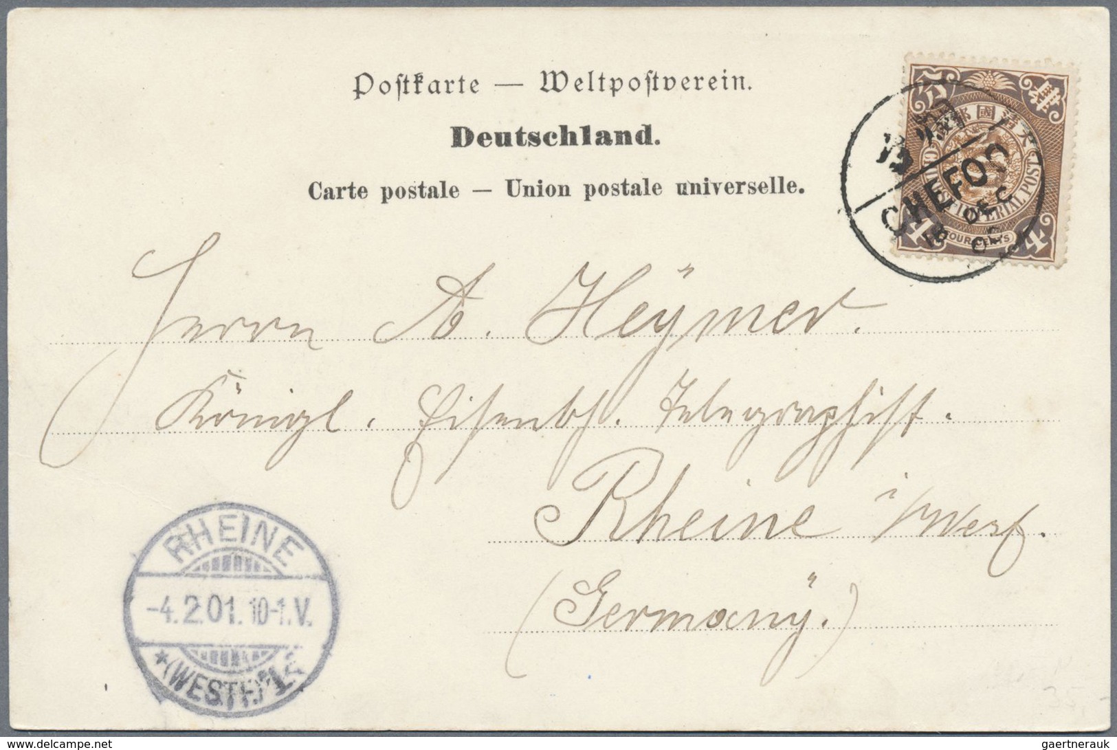 Br/ China: 1898/1912, coiling dragons on covers (5), ppc (5) used to Germany or China inland; also 1912