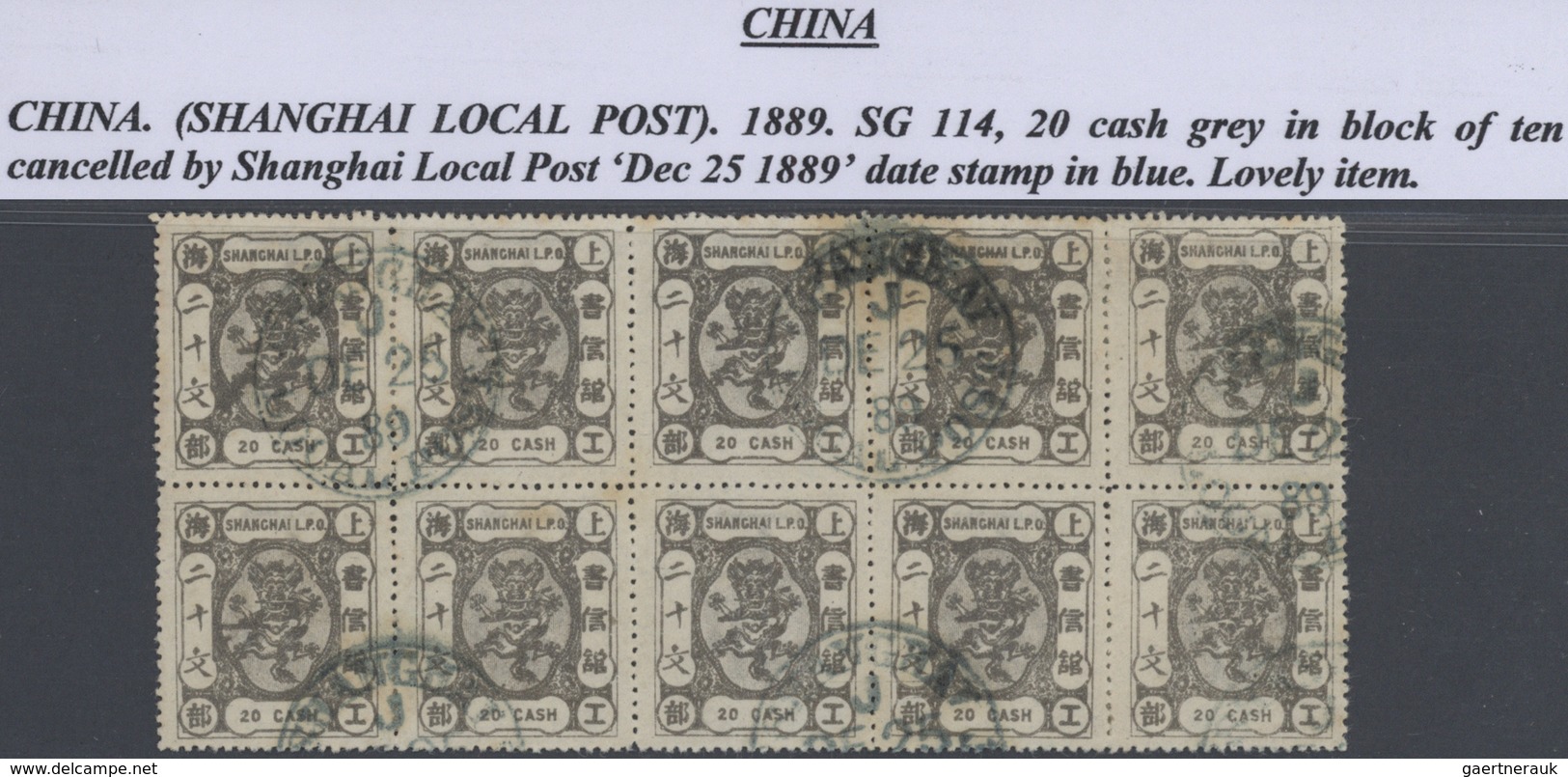 **/*/(*)/O/Br/GA China - Shanghai: 1865/97, the interesting detail study on a great array of subjects: small dragons