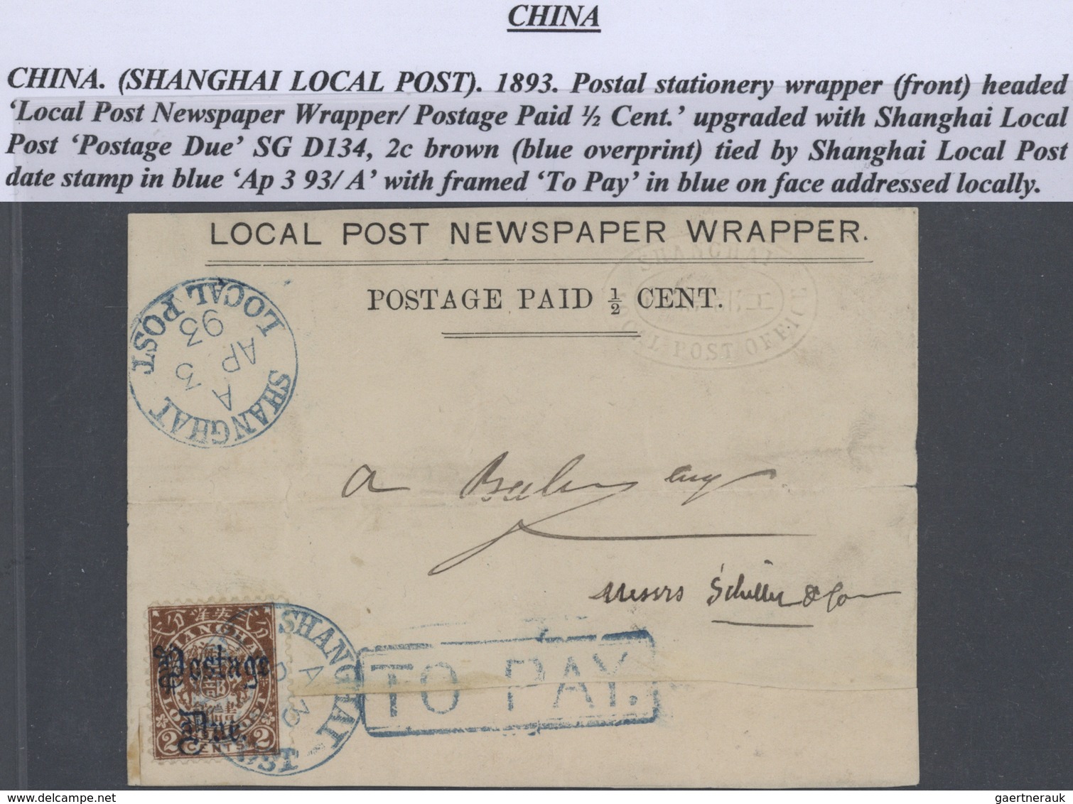 **/*/(*)/O/Br/GA China - Shanghai: 1865/97, the interesting detail study on a great array of subjects: small dragons