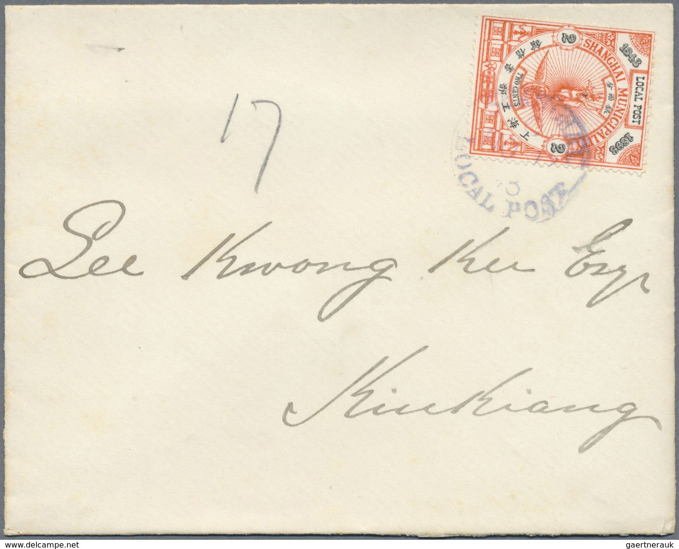 Br China - Shanghai: 1893/94, 1 C. Brown (intaglio Printing) Resp. 2 C. Commemorative Ea. Tied Blue "SH - Autres & Non Classés