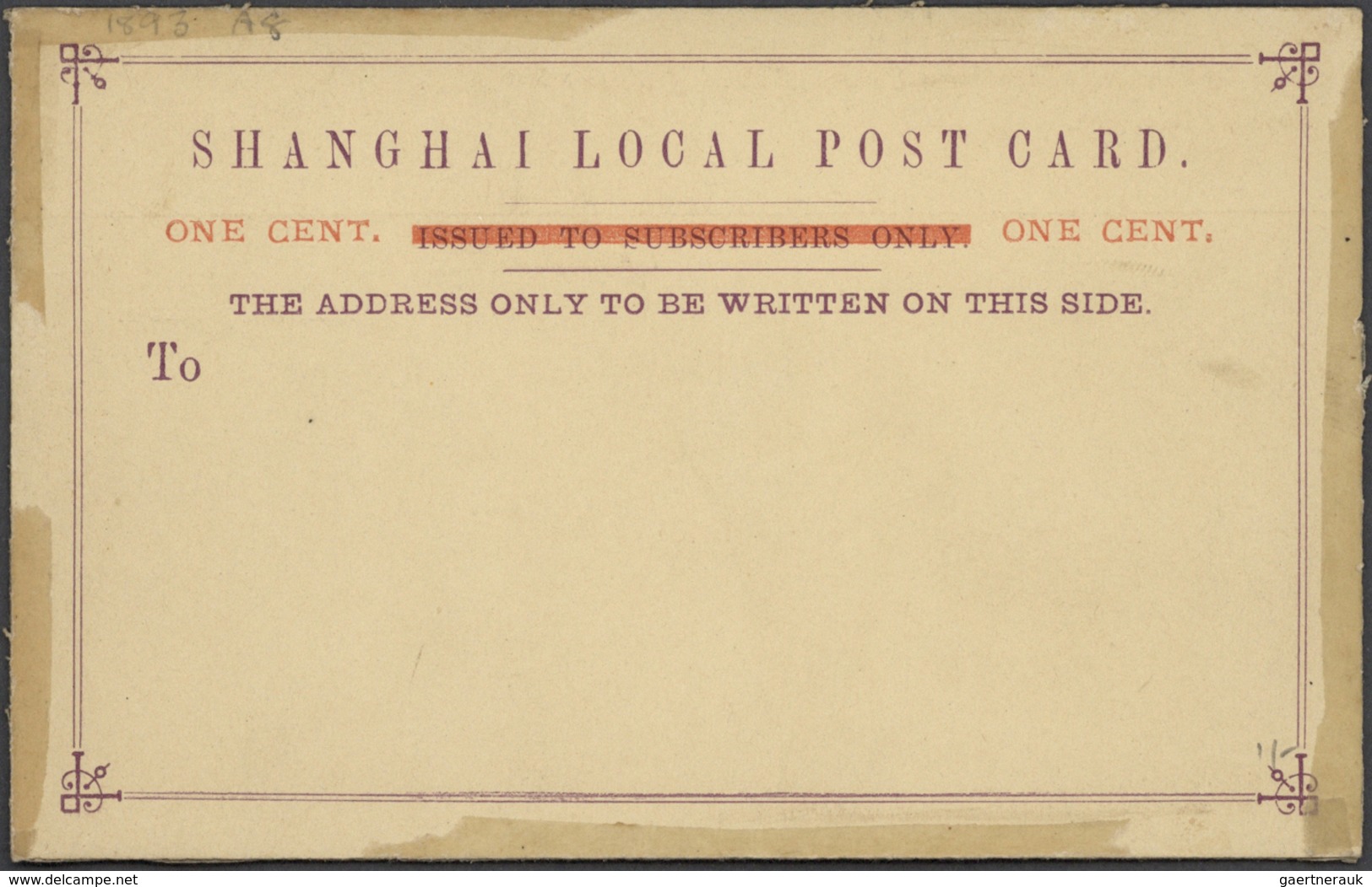 GA China - Ganzsachen: 1886/97 (ca.), Shanghai LPO and Chefoo LPO mint cards, letter cards, wrappers mi