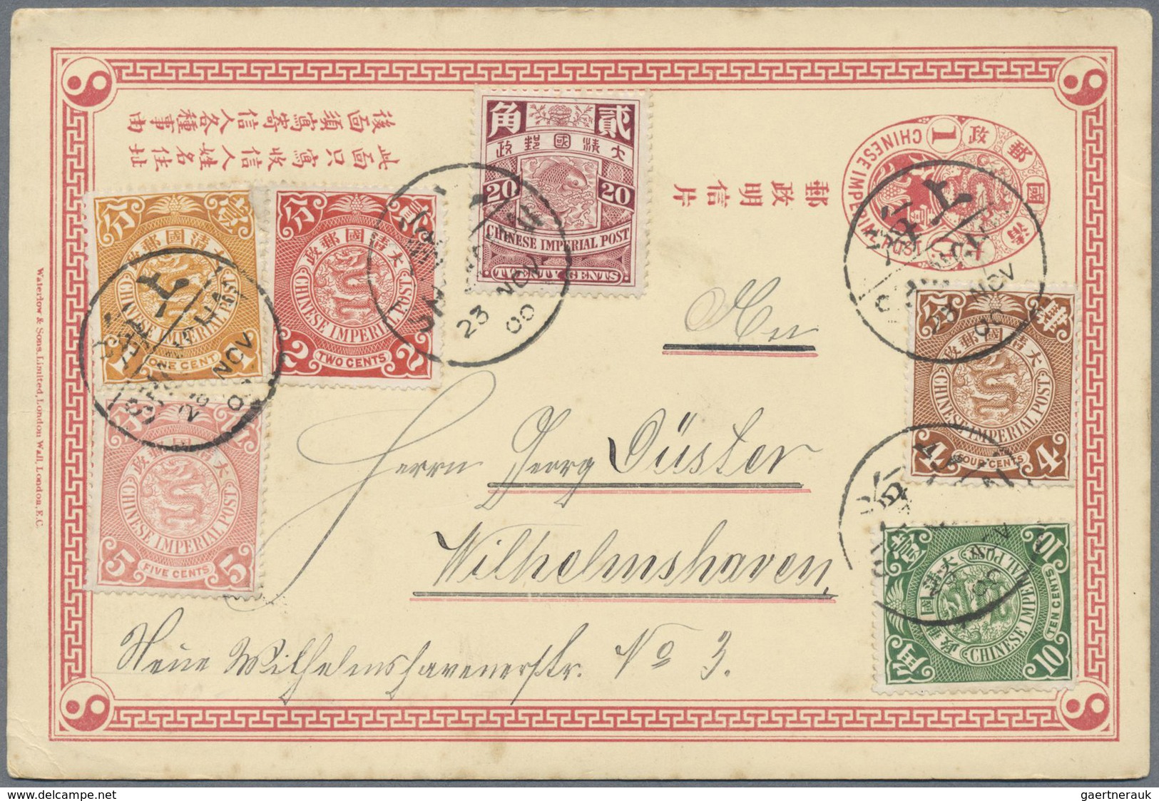 GA China - Ganzsachen: 1898/1925 (ca.), Stationery Cards Used (7) Inc. Uprates, Plus Junk Cards Mint Wi - Postkaarten