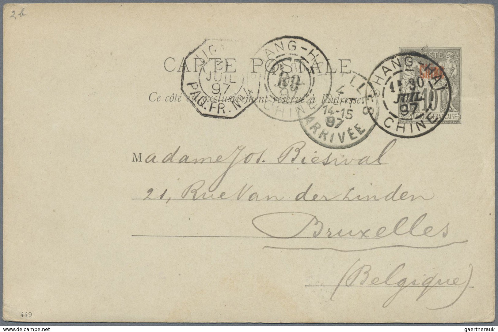 GA China - Fremde Postanstalten / Foreign Offices: French Offices, 1888/1901, Covers (2), Ppc (1), Used - Autres & Non Classés