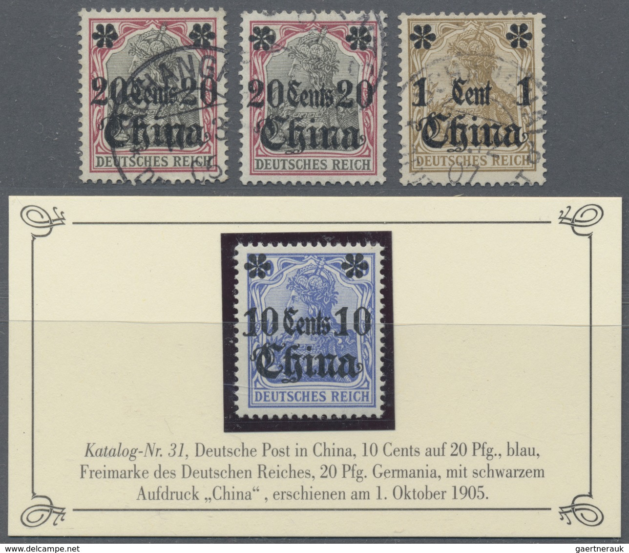 /*/O China - Fremde Postanstalten / Foreign Offices: Germany, 1897/1908 (ca.), Four Ppc At The 5 Pf., 10 - Autres & Non Classés