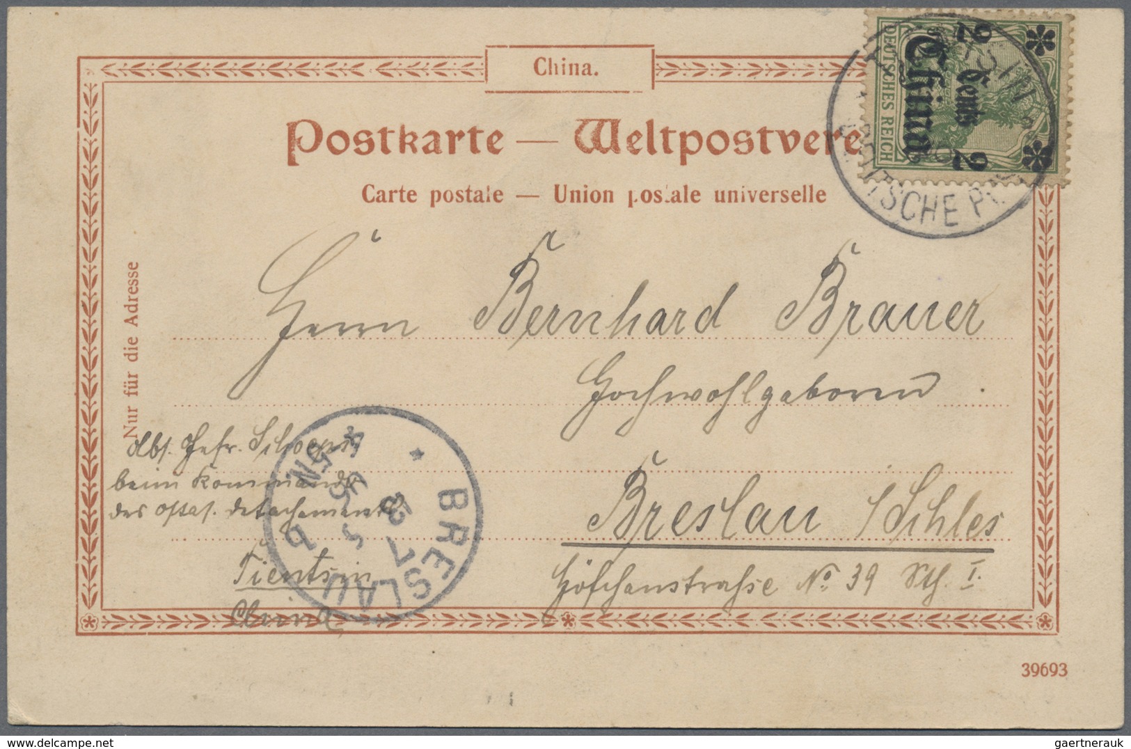 /*/O China - Fremde Postanstalten / Foreign Offices: Germany, 1897/1908 (ca.), four ppc at the 5 Pf., 10