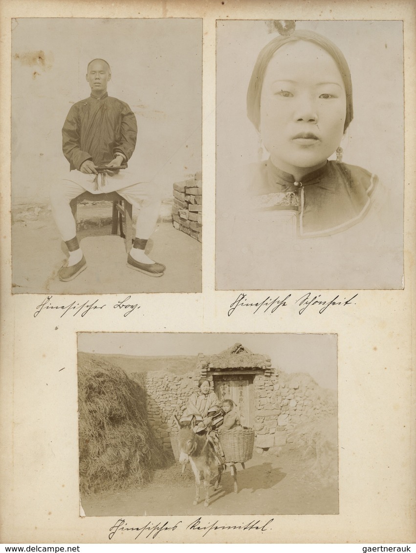 China - Besonderheiten: 1900 (ca): Chinese Lacquer-Album (slightly Damaged) With 77 Photos From The - Autres & Non Classés