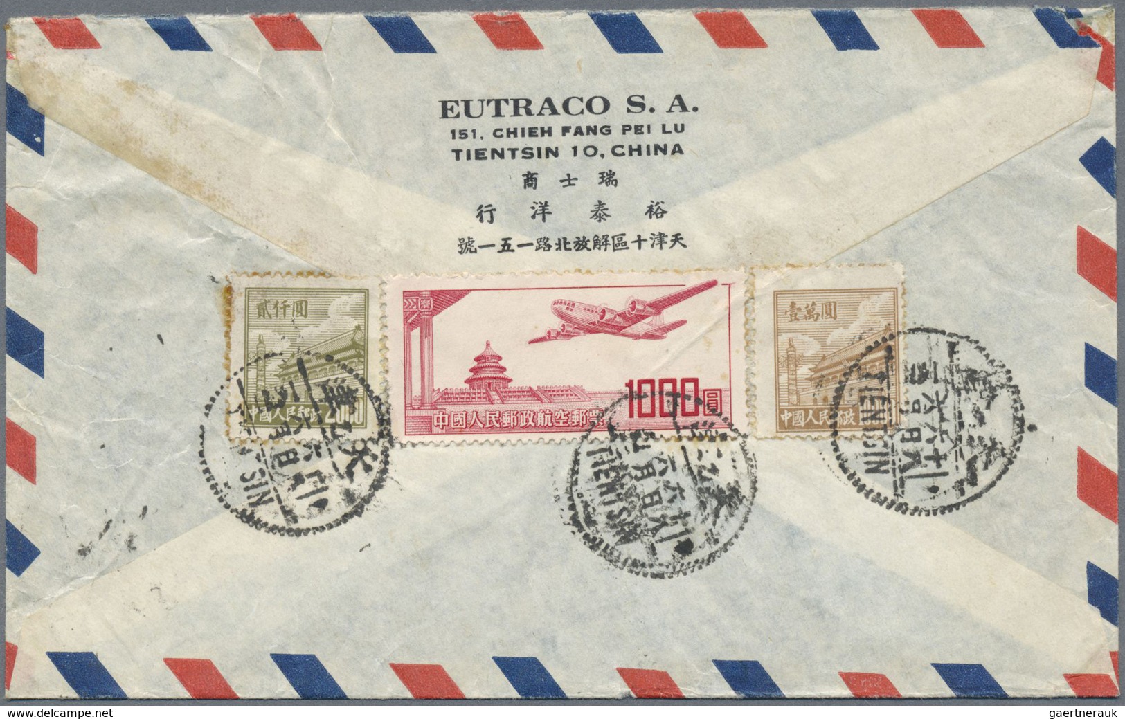 Br China - Volksrepublik: 1950/62, Airmail Covers (7), Six To Switzerland And One To Denmark. - Autres & Non Classés