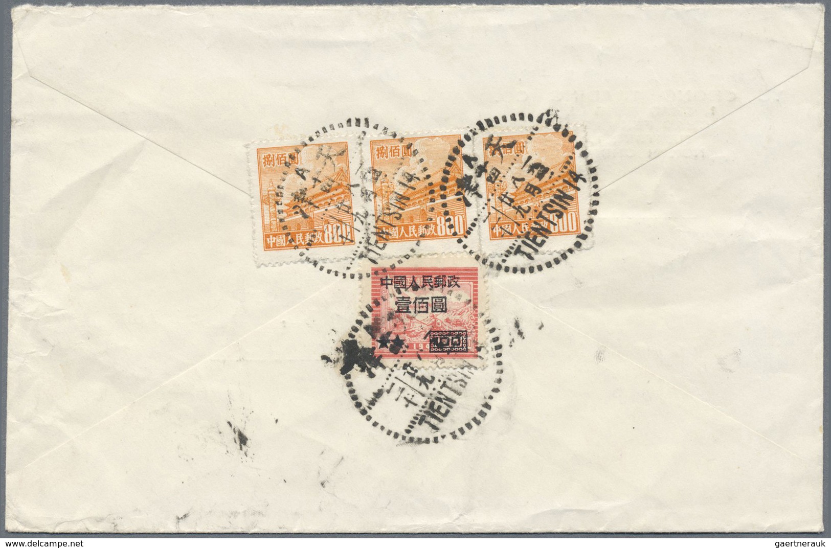 Br China - Volksrepublik: 1950/62, airmail covers (7), six to Switzerland and one to Denmark.
