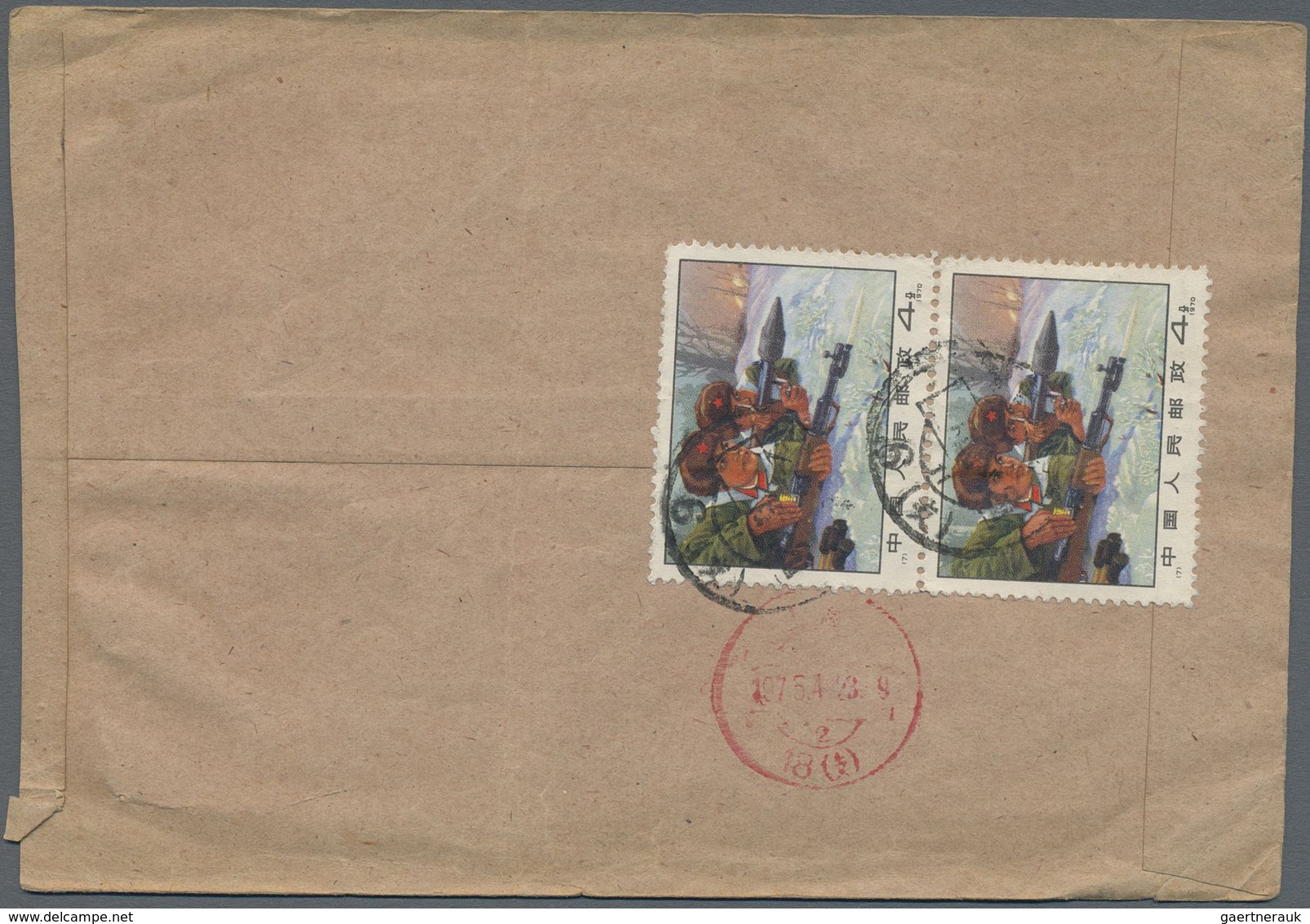 Br China - Volksrepublik: 1967/70, single franks on inland covers (9), also N7 pair and theses (I) 8 F.