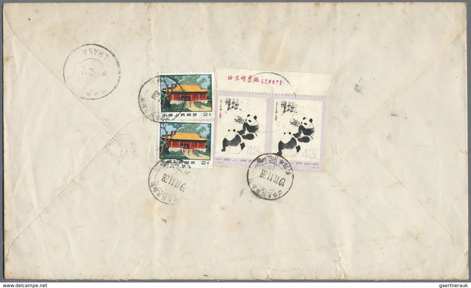 Br/ China - Volksrepublik: 1977/1986 (ca.), PRC Used In Tibet: 1977 Registered Covers (14) From "People' - Autres & Non Classés