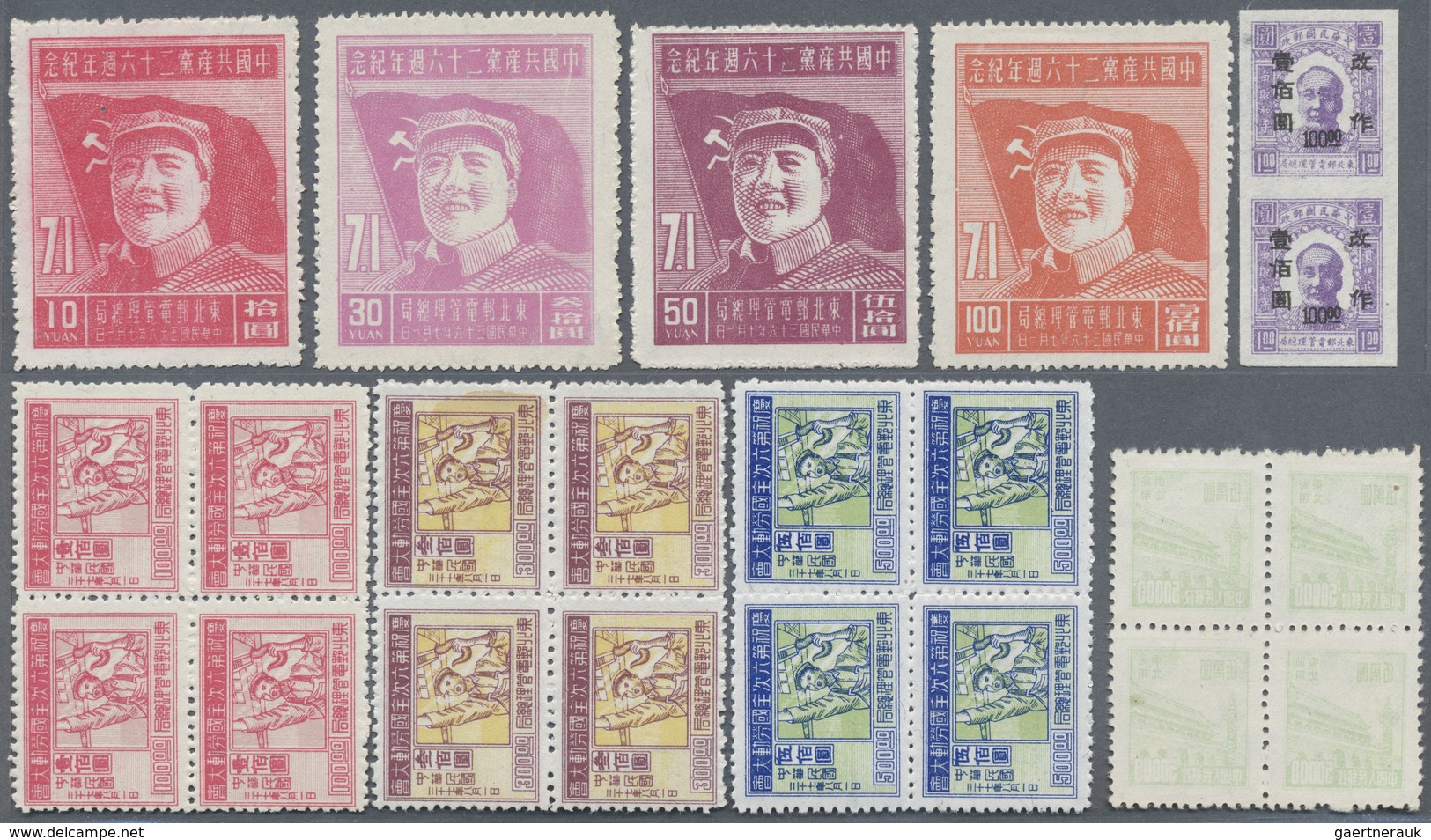 (*)/O/ China - Volksrepublik - Provinzen: Northeast China, 1946/49, Unused No Gum As Issued Or Used Accumul - Autres & Non Classés