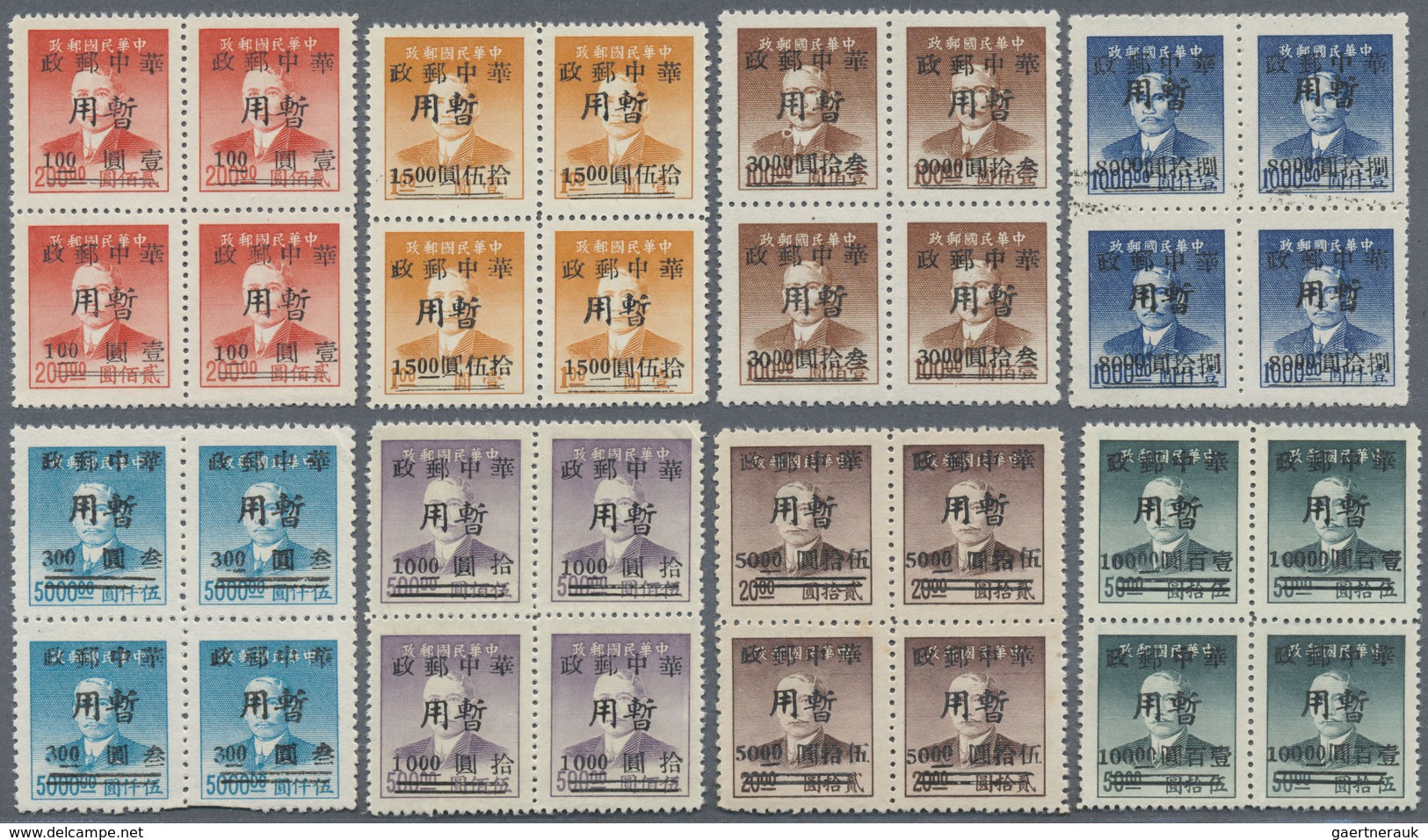 (*)/O China - Volksrepublik - Provinzen: Central China, 1948/49, unused no gum as issued or used accumulat