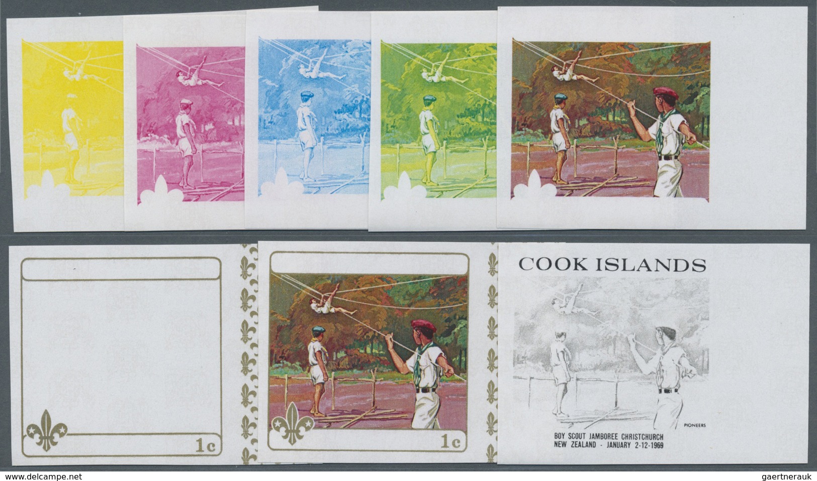 ** Cook-Inseln: 1966 - 1990, riesige Sammlung von PHASENDRUCKEN der Ausgaben der Cook Inseln aus Mi. 12