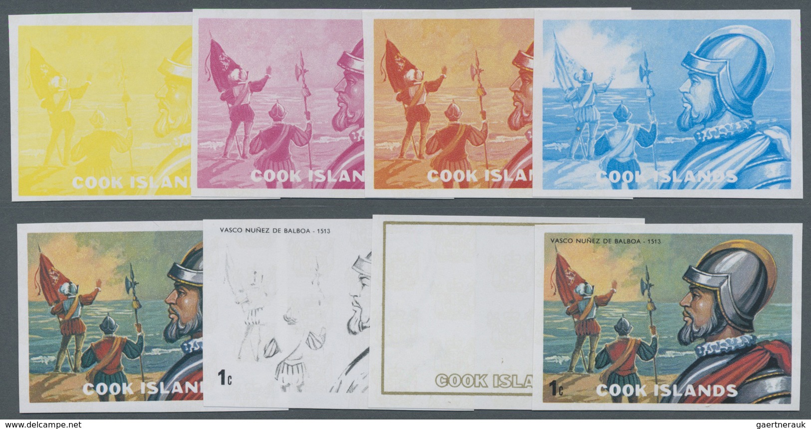 ** Cook-Inseln: 1966 - 1990, riesige Sammlung von PHASENDRUCKEN der Ausgaben der Cook Inseln aus Mi. 12