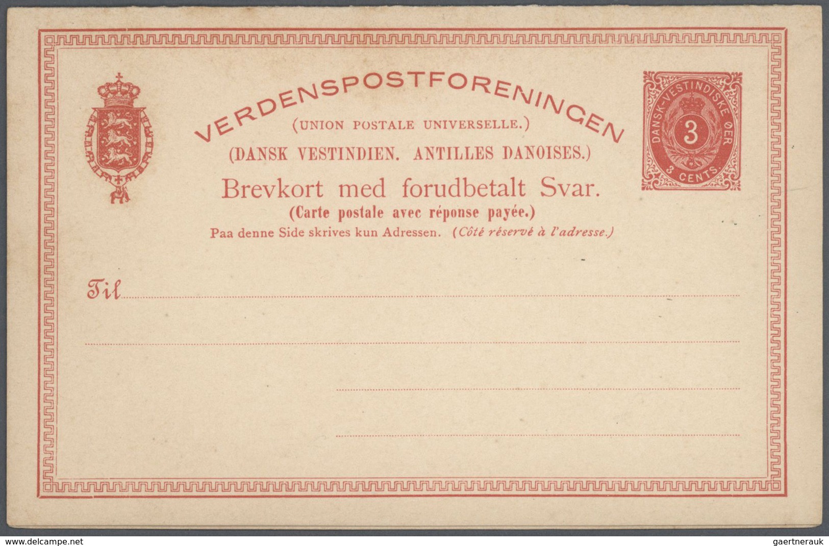 GA Dänisch-Westindien: 1875/1910 (ca.), collection of 38 different unused stationeries, comprising 32 c