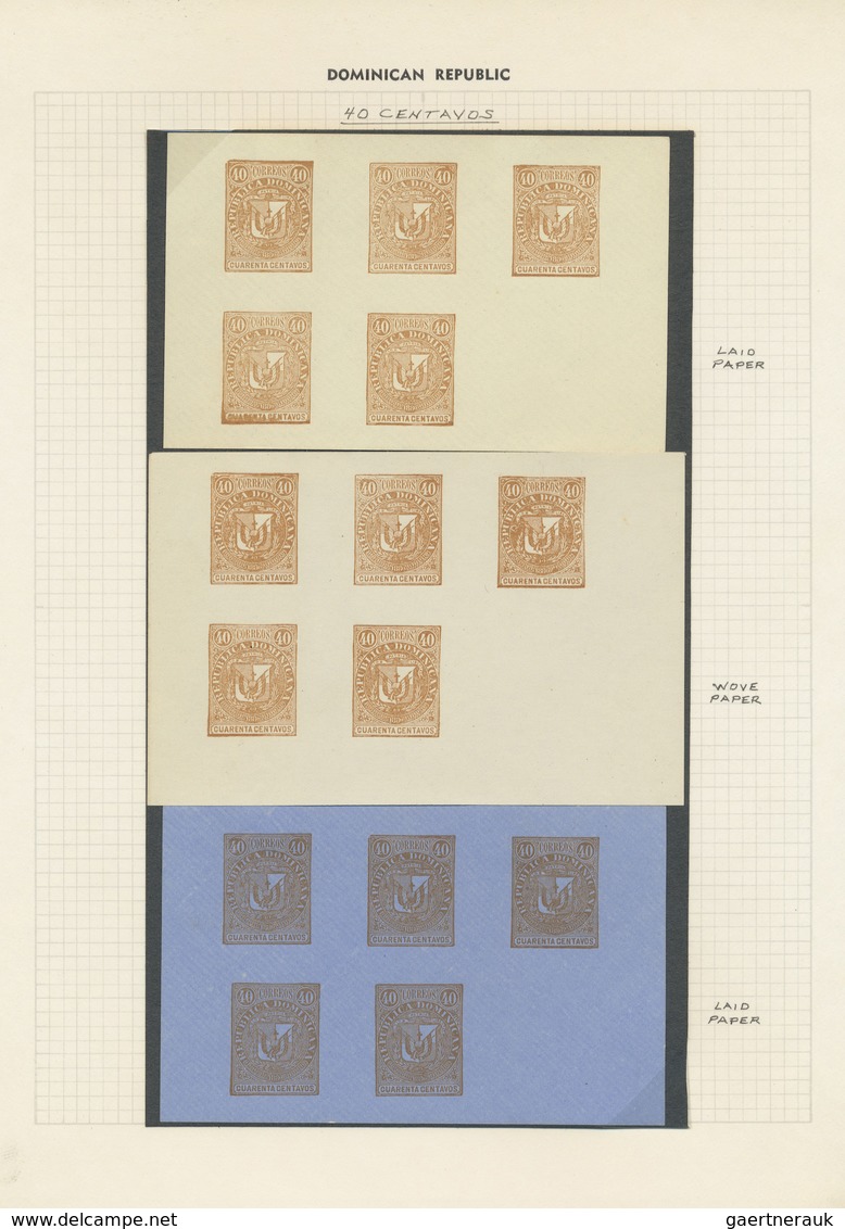 (*) Dominikanische Republik: 1880/90 (ca.), Spcecialised Collection Of Proofs Of The Coat Of Arms Issue, - Dominicaine (République)