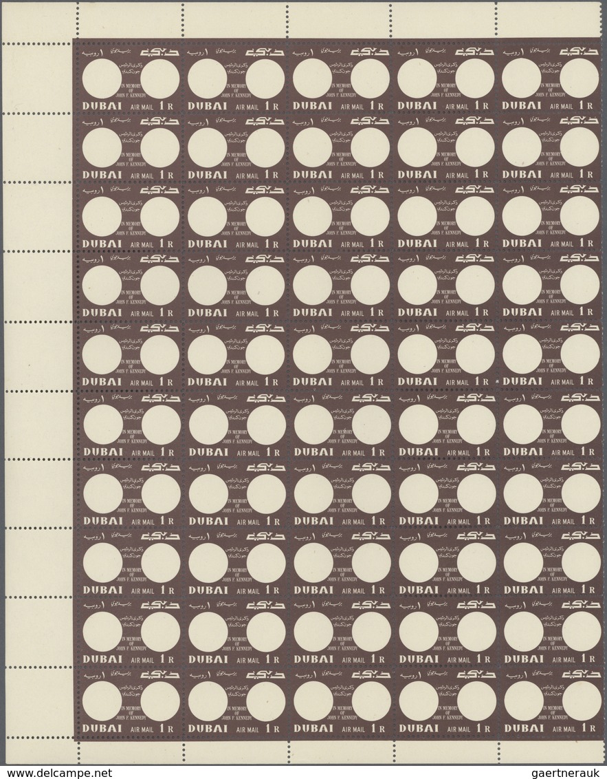 ** Dubai: 1963/1968, U/m Accumulation In A Binder With Complete Sheets/large Units, Comprising E.g. 24 - Dubai