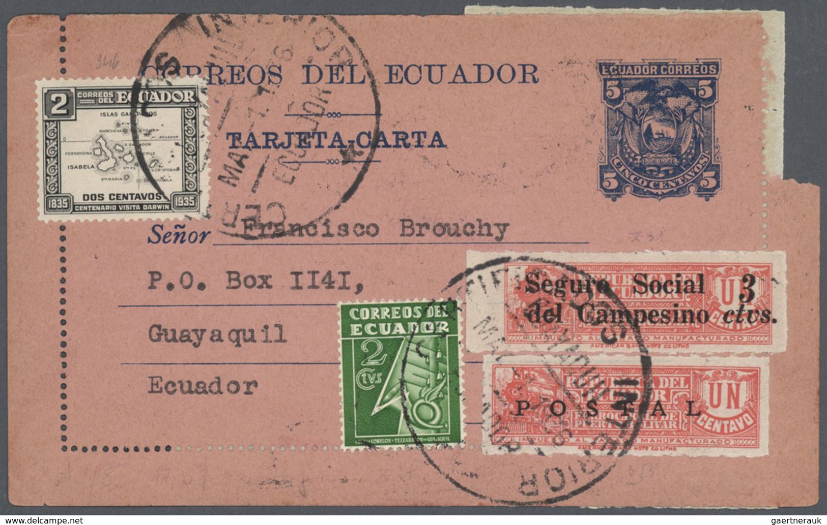 GA Ecuador - Ganzsachen: 1890/1936, Lot Of 30 Used Stationeries, Comprising Cards And Envelopes, Some P - Equateur