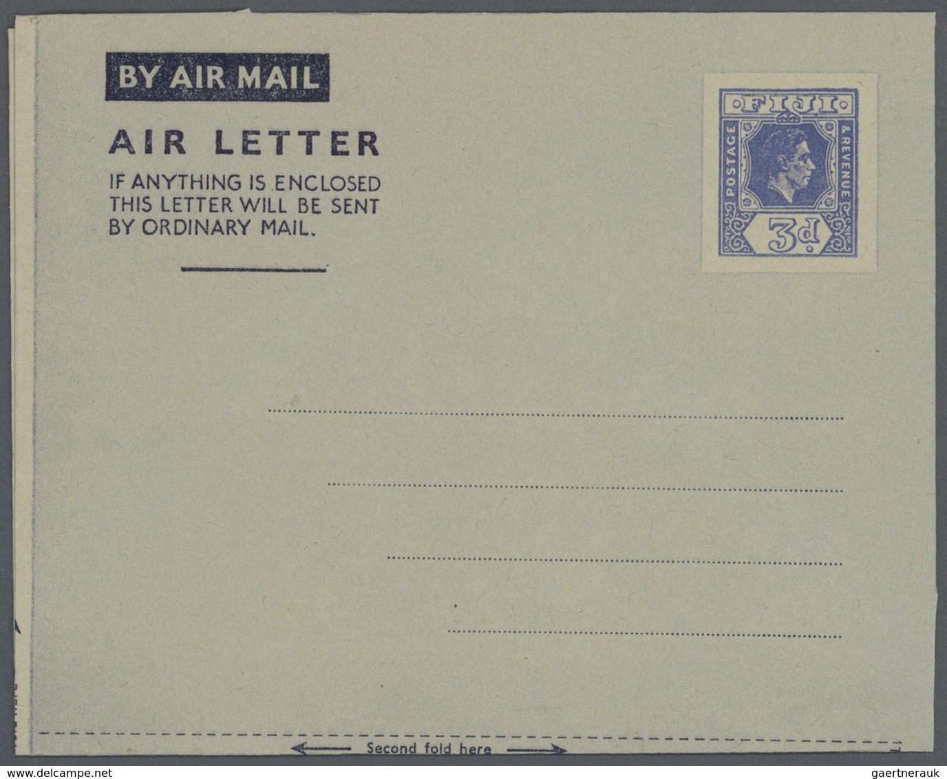 GA Fiji-Inseln: 1944/1990 (ca.), accumulation with about 540 unused and used/CTO airletters and AEROGRA