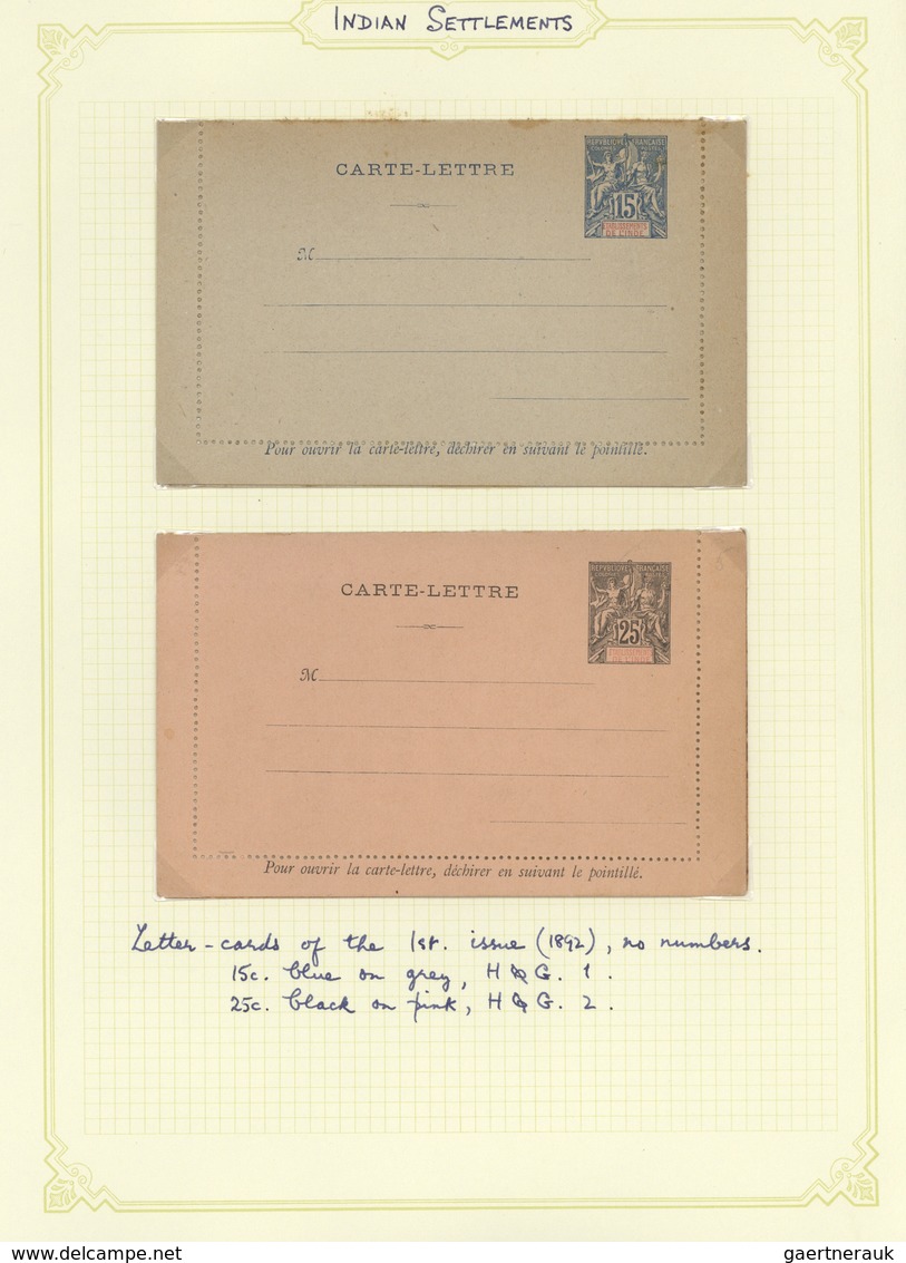 Br/GA/Brfst Französisch-Indien: 1870/1960, Small Accumulation On Leaves Staring Large Part Of A Letter Franked W - Lettres & Documents