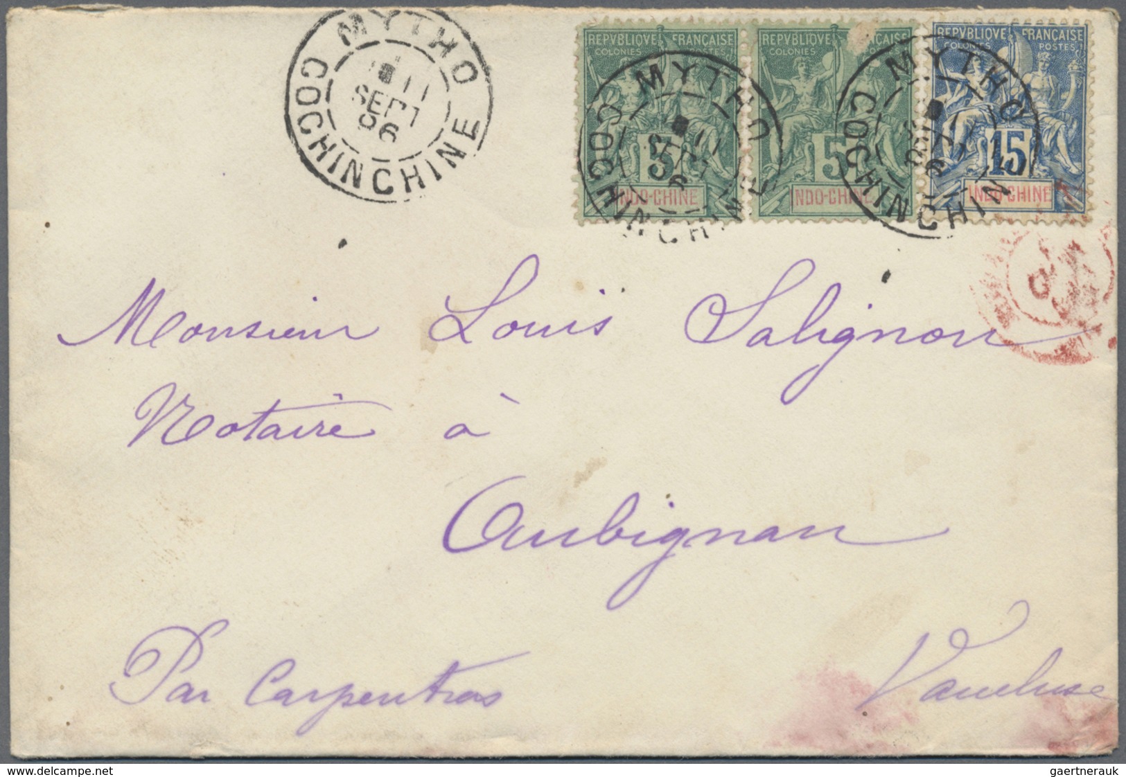 Br Französisch-Indochina: 1890/1901, Correspondence  Of 28 Covers From Cochinchine To Aubignan/Vaucluse - Lettres & Documents