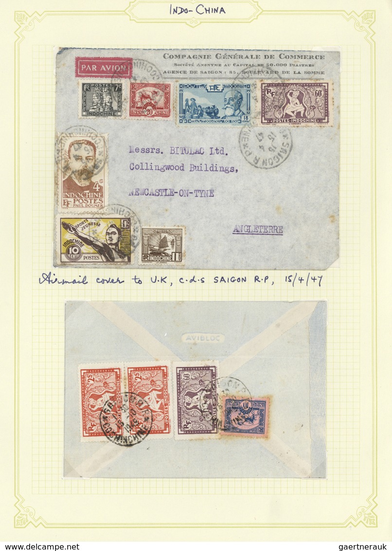 Br/GA Französisch-Indochina: 1897/1966, Interesting Collection Of 31 Letter And Cards, Partly Ppc Of Frenc - Lettres & Documents