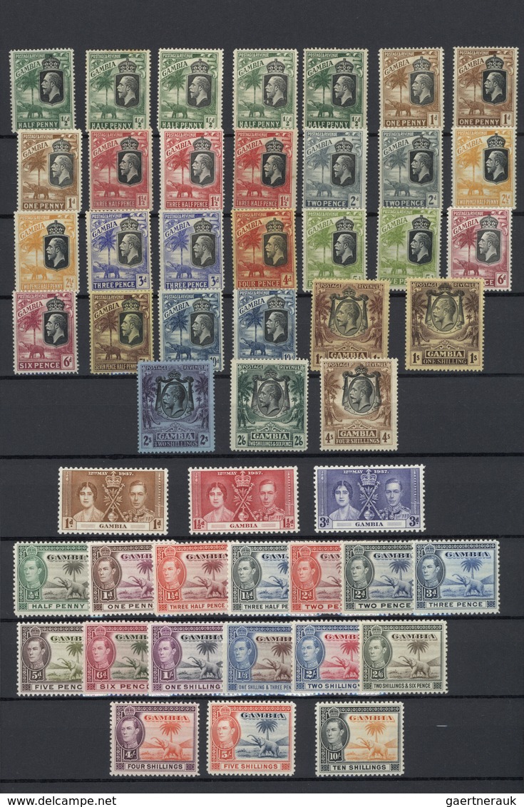 **/*/O Gambia: 1886/1980 (ca.), Mainly Mint Collection On Stocksheets, From QV With Main Value In The Pre-1 - Gambie (1965-...)
