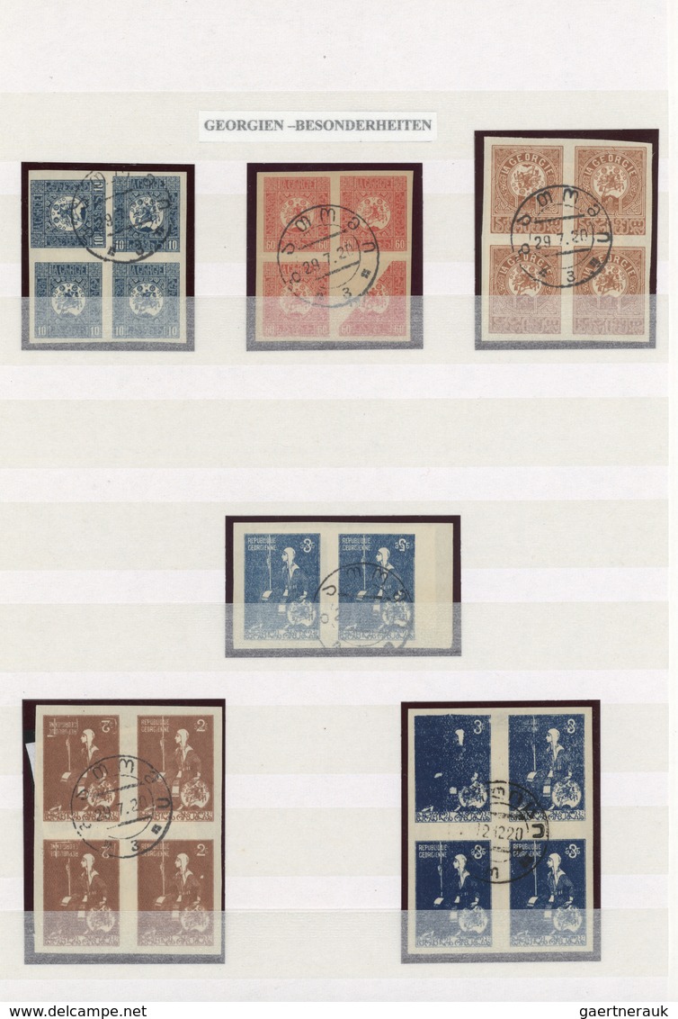 Br/GA/O Georgien: 1916-26: Postal history and stamp collection of 20 covers and about 80 stamps, with remark