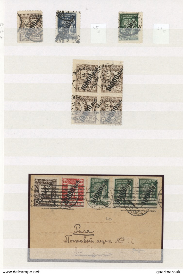 Br/GA/O Georgien: 1916-26: Postal history and stamp collection of 20 covers and about 80 stamps, with remark