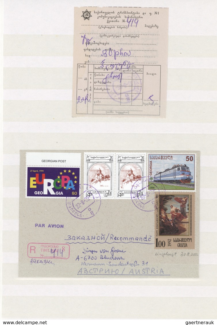 Br/GA/O Georgien: 1916-26: Postal history and stamp collection of 20 covers and about 80 stamps, with remark