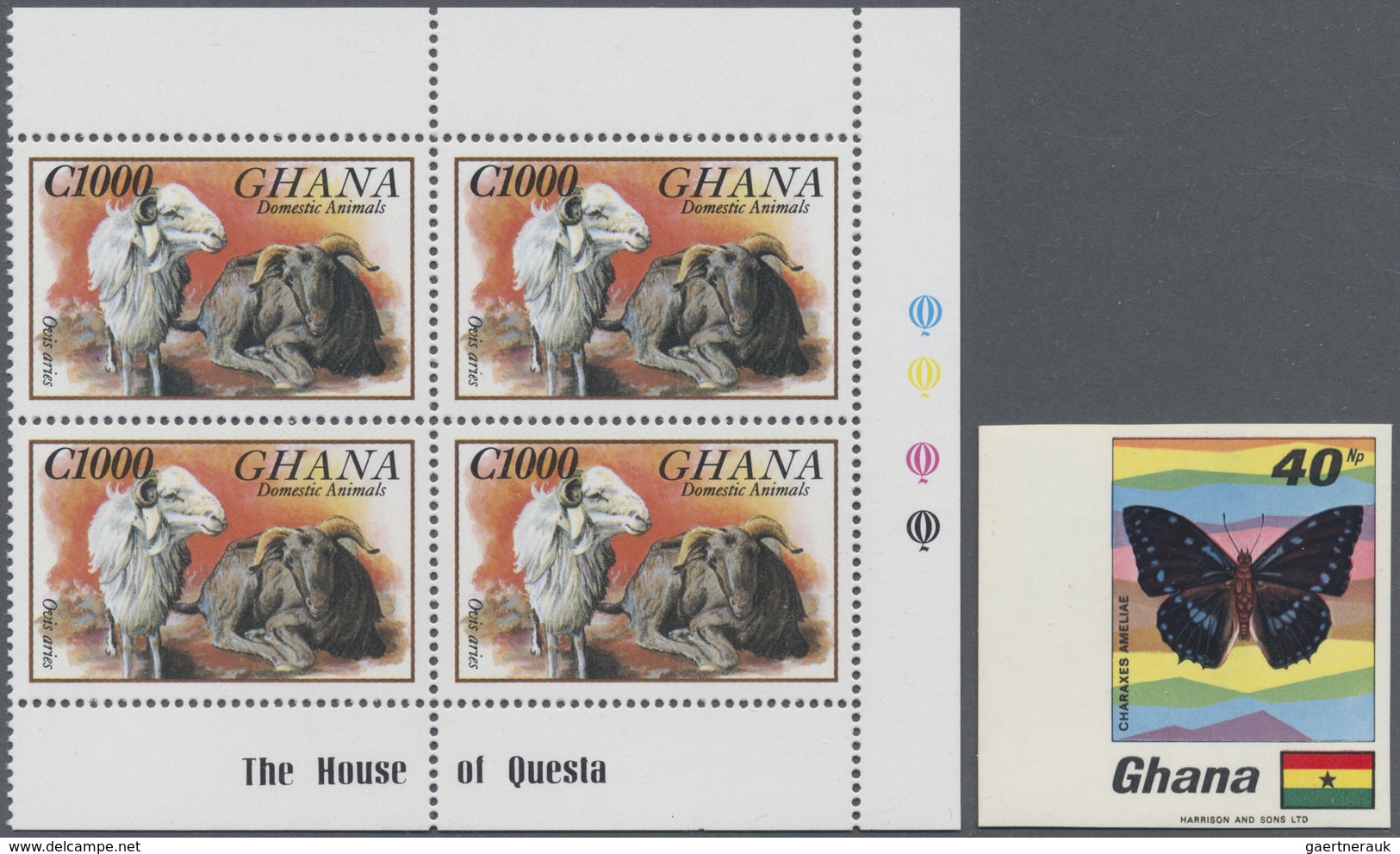 ** Ghana: 1965/2003 (ca.), Accumulation In Box With Stamps And Miniature Sheets Incl. IMPERFORATE Issue - Ghana (1957-...)