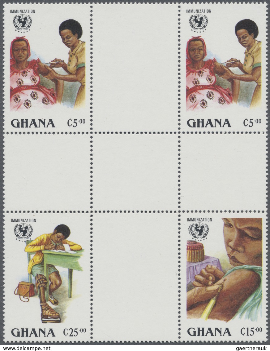 ** Ghana: 1965/2003 (ca.), Accumulation In Box With Stamps And Miniature Sheets Incl. IMPERFORATE Issue - Ghana (1957-...)