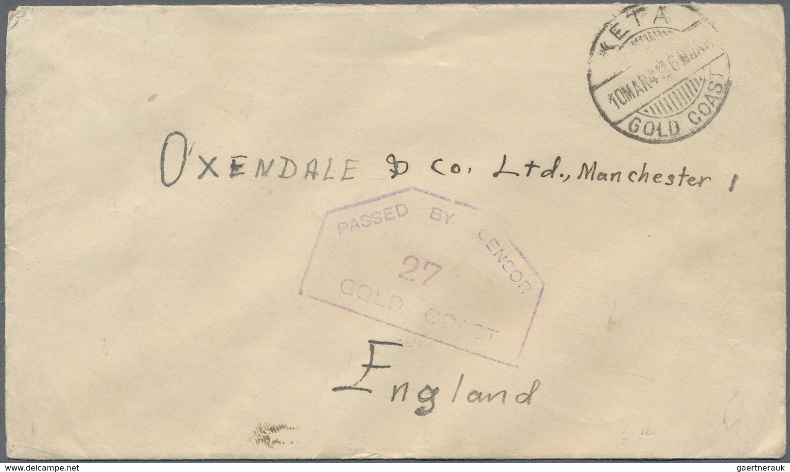 Br Goldküste: 1894/1952: 36 interesting envelopes, picture postcards and postal stationeries including