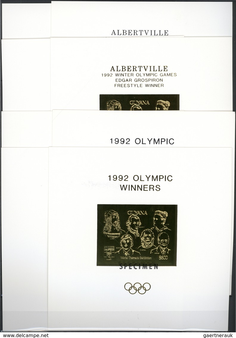 ** Guyana: 1992/1994, Important And Very Specialised Collection In Two Albums With Different GOLD And S - Guyana (1966-...)