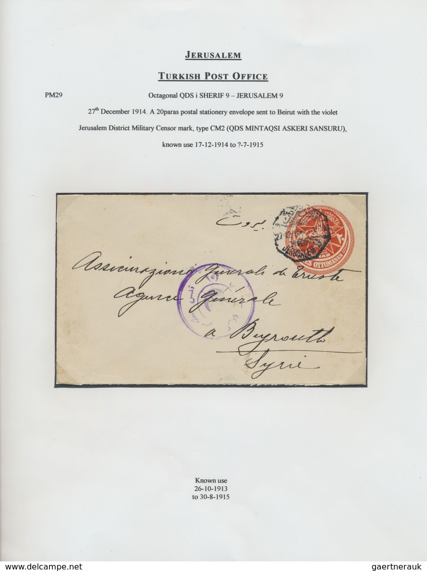Br/GA Holyland: 1900-1914, "TURKISH POST OFFICES IN HOLY LAND" Collection On 86 Exhibition Leaves Includin - Palestine
