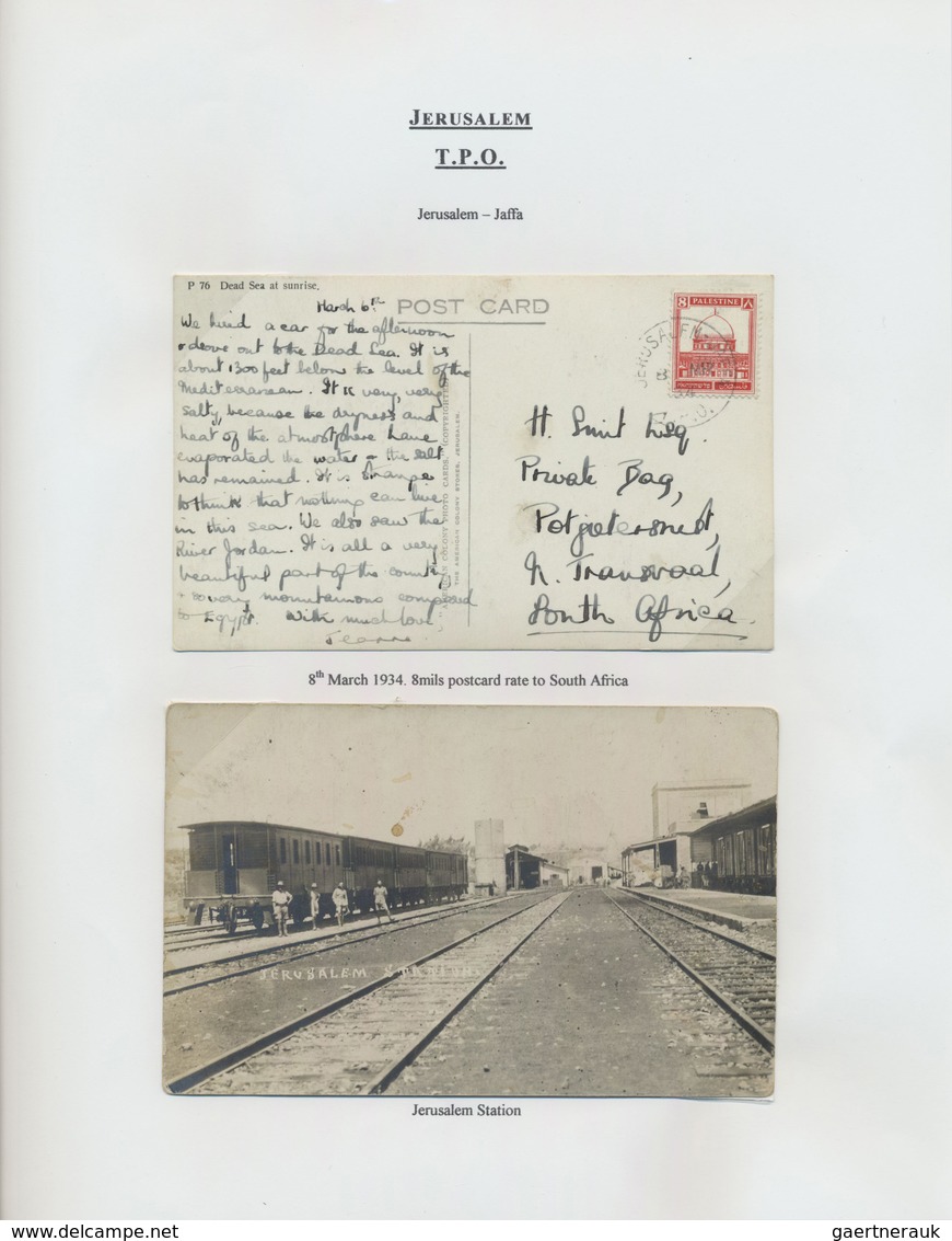 Br Holyland: 1901-1914, "RAILWAY IN THE HOLY LAND" Collection on 9 exhibition leaves including "BUR AMB