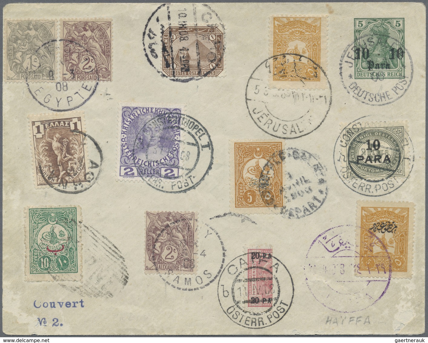 Br/** Holyland: 1909/1960 (ca.), Group Of Seven Covers And Some Stamps, Showing A Nice Range Of Cancellati - Palestine