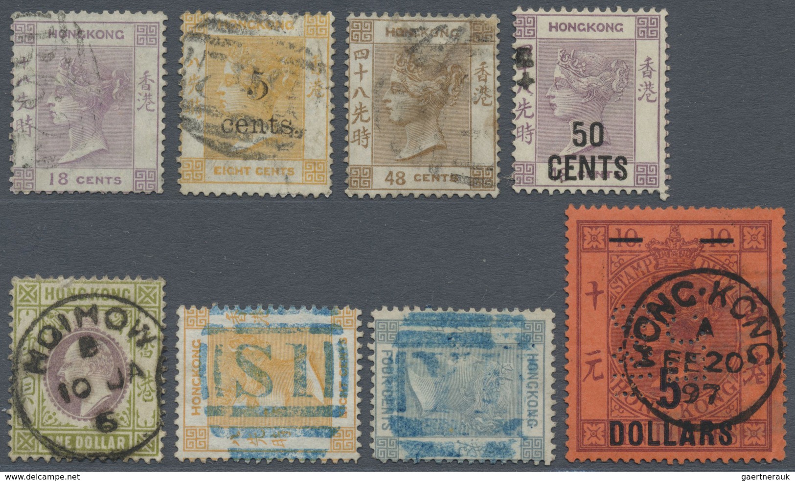 O/* Hongkong: 1863-1930's: Collection Of 100 Stamps, An 1891 50c. On 48c. Mint, Used Else, Including 196 - Autres & Non Classés